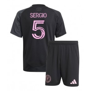 Inter Miami Sergio Busquets #5 Replik Auswärtstrikot Kinder 2025-26 Kurzarm (+ Kurze Hosen)